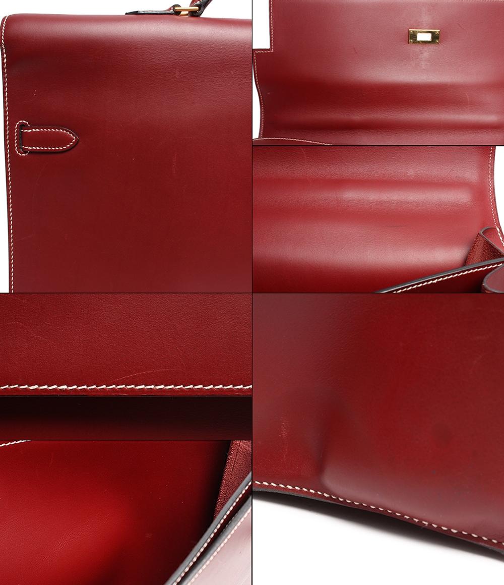 エルメス ビジネスバッグ ブリーフケース □K刻印 ゴールド金具 ケリーデペッシュ38 ルージュヴィフ ボックスカーフ メンズ HERMES