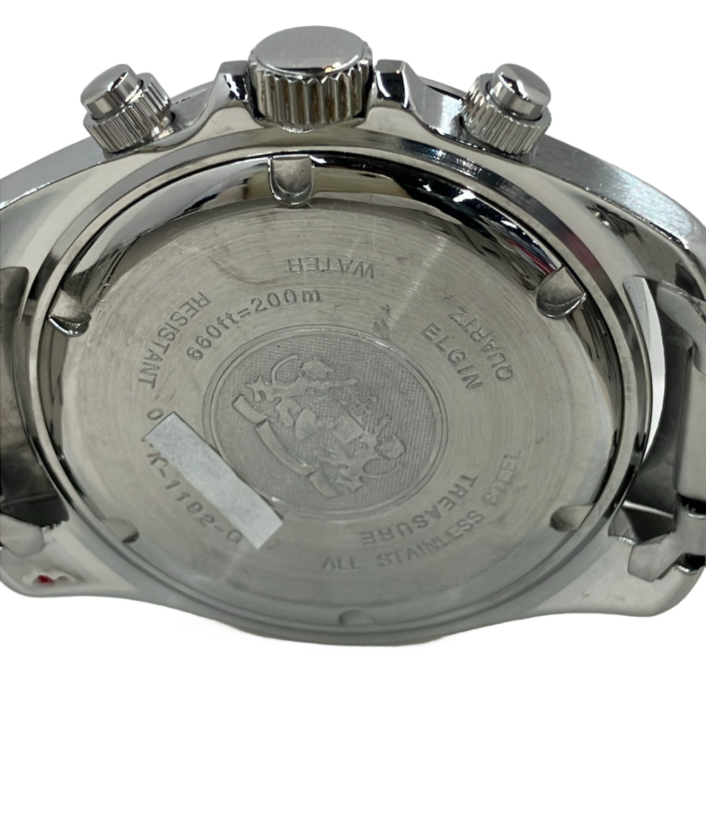 ELGIN 腕時計 クオーツ ブラック FK-1192 メンズ エルジン