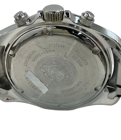 ELGIN 腕時計 クオーツ ブラック FK-1192 メンズ エルジン