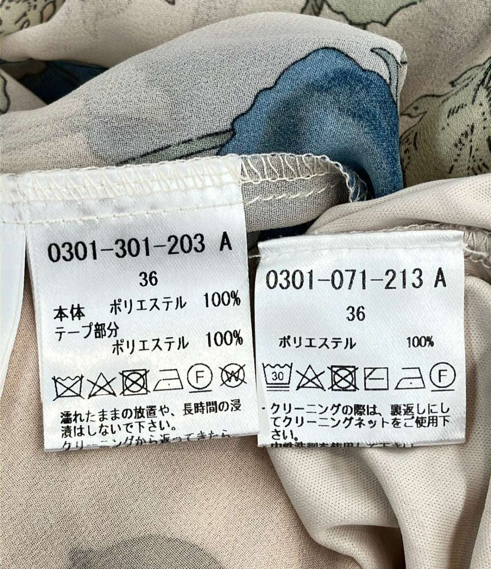 Sov. 長袖ワンピース フラワープリント レディース SIZE 36 (S) ソブ