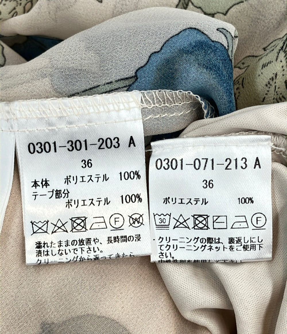 Sov. 長袖ワンピース フラワープリント レディース SIZE 36 (S) ソブ