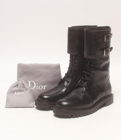 美品 クリスチャンディオール コンバットブーツ レザー レディース SIZE 34 1/2 Christian Dior