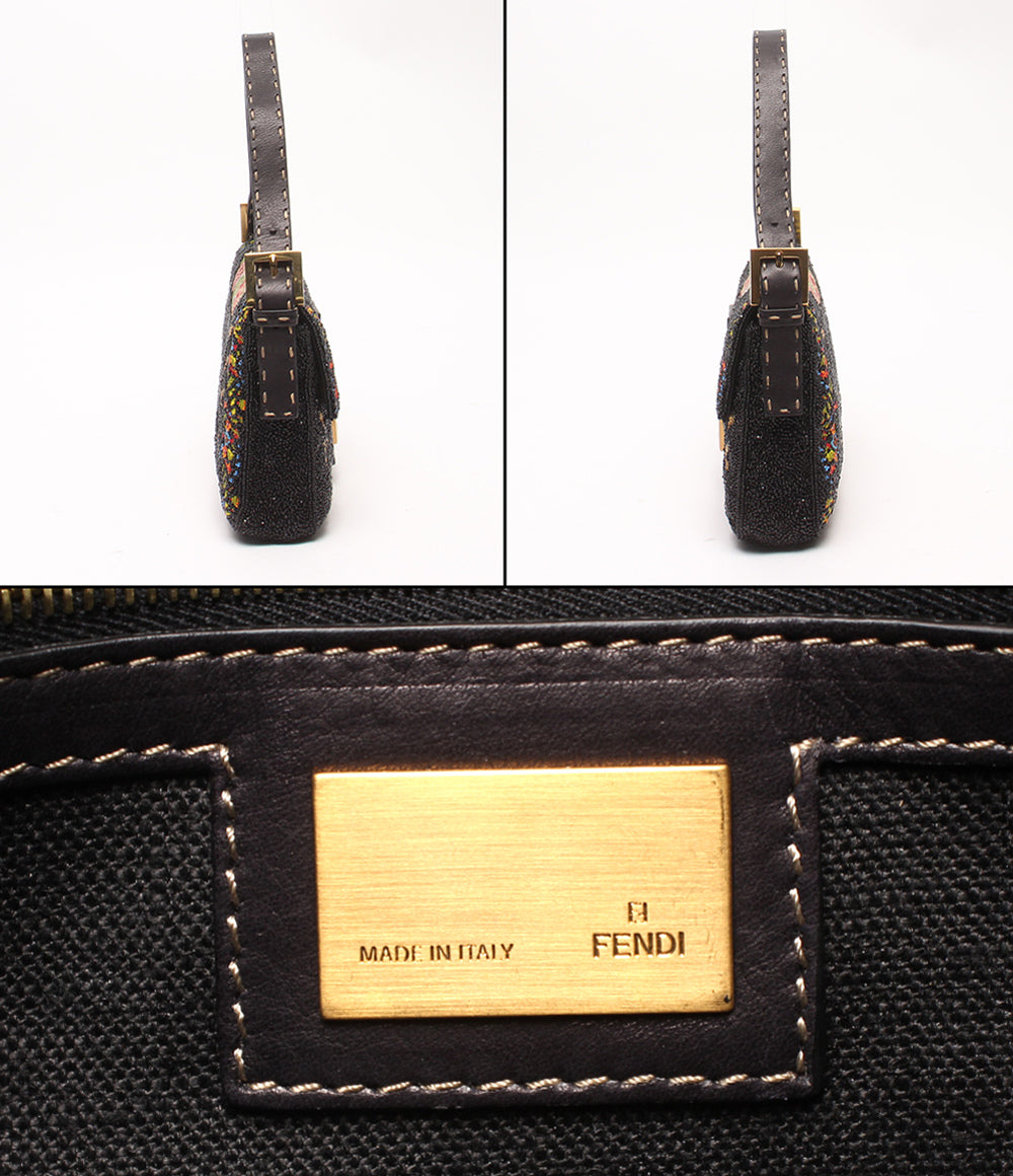 FENDI ハンドバッグ ショルダーバッグ 肩掛け フラワー刺繍 総ビーズ マンマバケット レディース フェンディ
