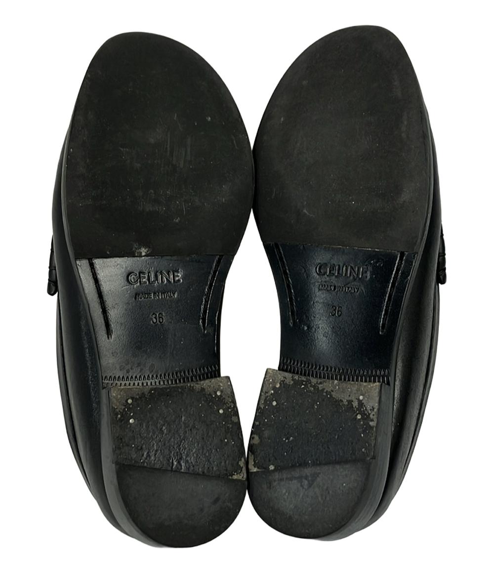 CELINE セリーヌ　クロコ　型押し　ローファー　36 セリーヌ ローファー トリオンフチェーン レディース SIZE 36 (M