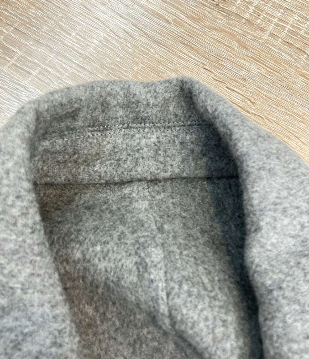 LACOSTE ロングコート ダブルニット ウール チャコールグレー レディース SIZE 40 (XL) ラコステ