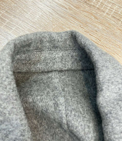 LACOSTE ロングコート ダブルニット ウール チャコールグレー レディース SIZE 40 (XL) ラコステ