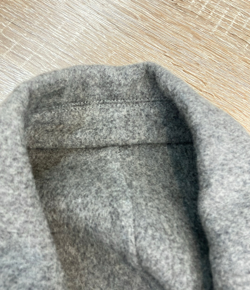 LACOSTE ロングコート ダブルニット ウール チャコールグレー レディース SIZE 40 (XL) ラコステ