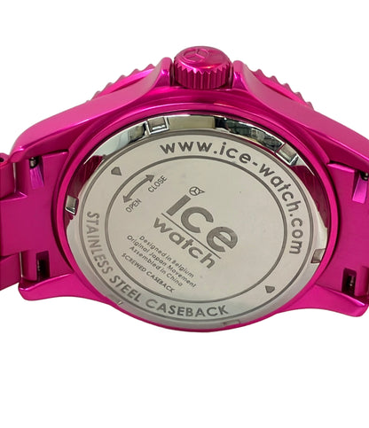 美品 ice watch 腕時計 クオーツ ピンク レディース メンズ アイスウォッチ