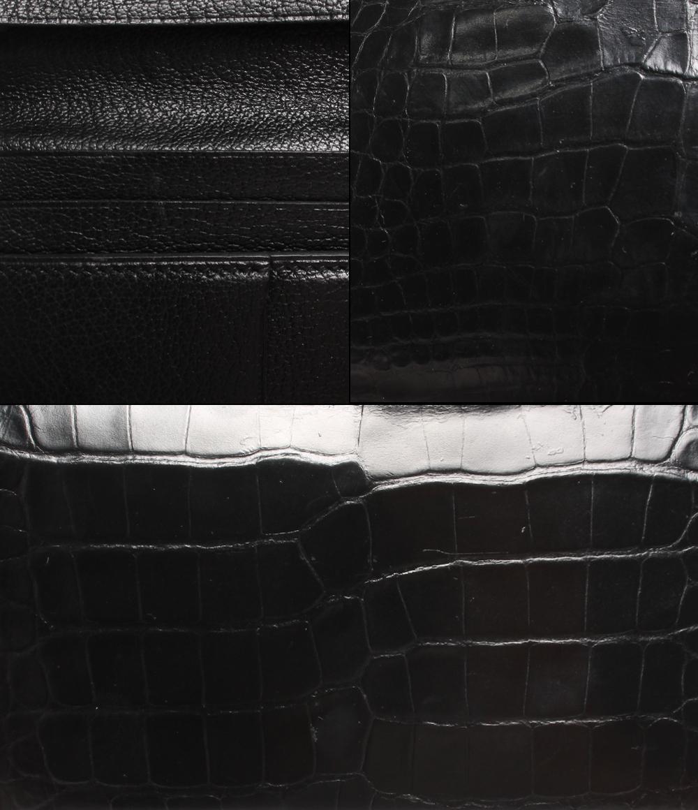 エルメス 長財布  □J刻印 フレミング クロコダイル アリゲーター メンズ HERMES