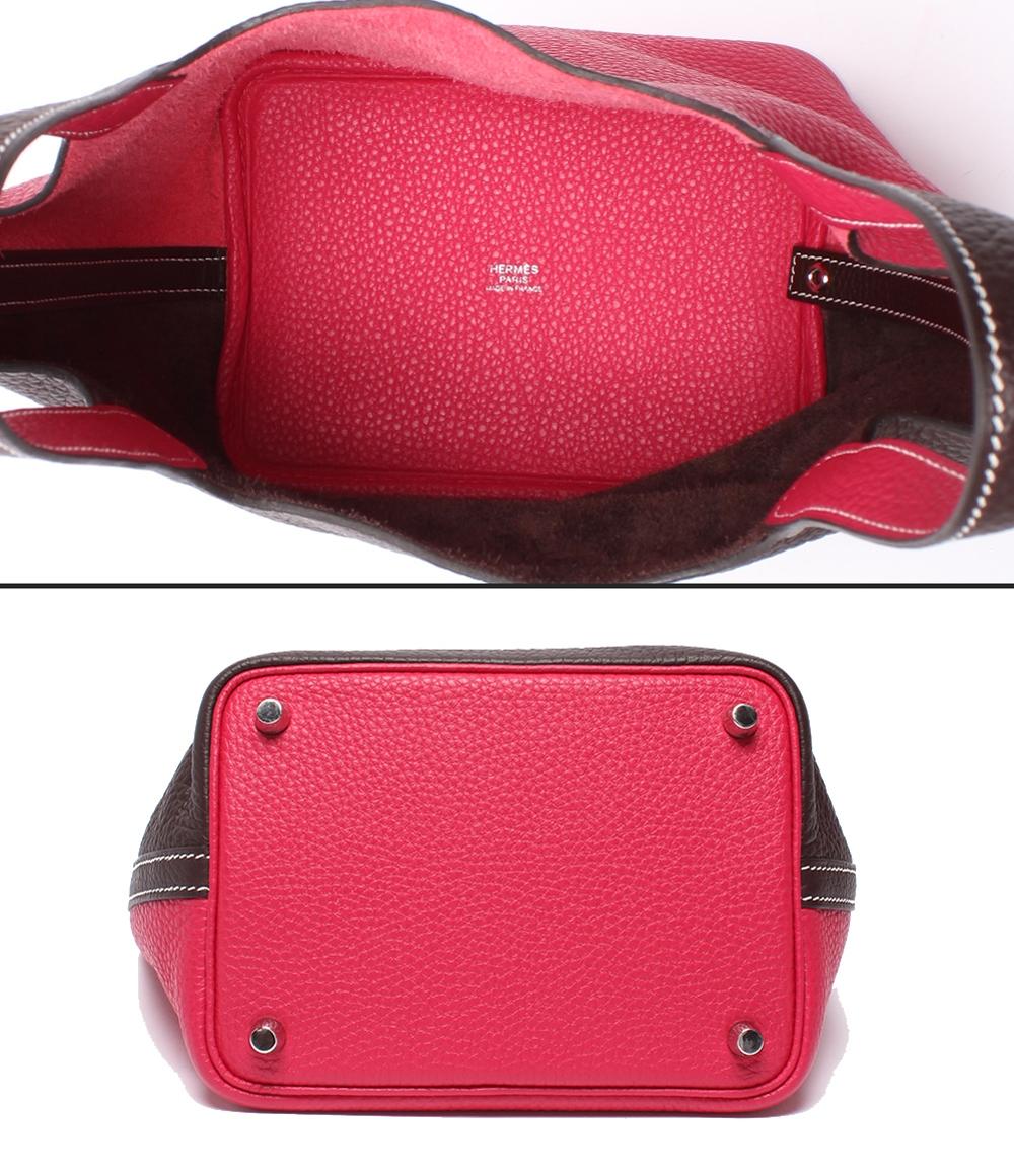 美品 HERMES ハンドバッグ Z刻印 シルバー金具 トリヨンクレマンス バイカラー ピコタンロックPM カザック レディース エルメス