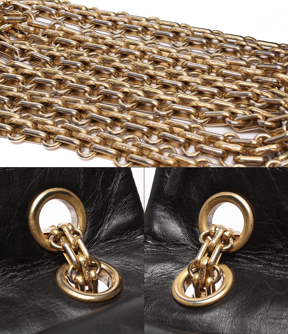 CHANEL チェーンショルダーバッグ 2.55 ダブルフラップ ダブルチェーン マトラッセ ラムスキン ゴールド金具 レディース シャネル
