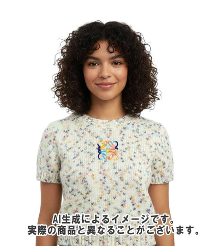 LOEWE 半袖ニット ショートスリーブ セーター ウール アルパカ ブレンド S359Y55K26 レディース SIZE M ロエベ