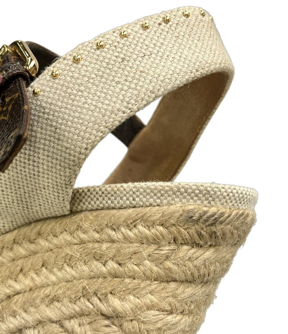 LOUIS VUITTON ウェッジソールアンクルストラップサンダル SC 1210 レディース SIZE 36 1/2 ルイ・ヴィトン