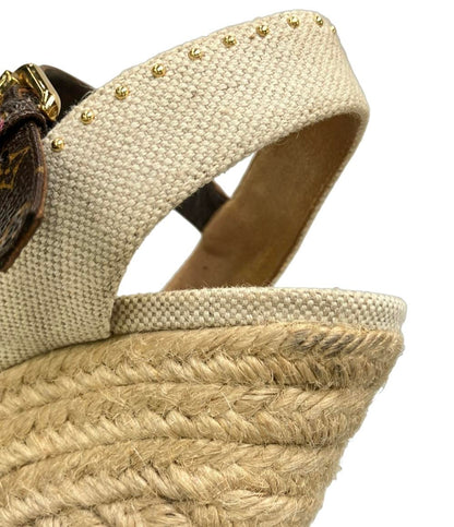 LOUIS VUITTON ウェッジソールアンクルストラップサンダル SC 1210 レディース SIZE 36 1/2 ルイ・ヴィトン