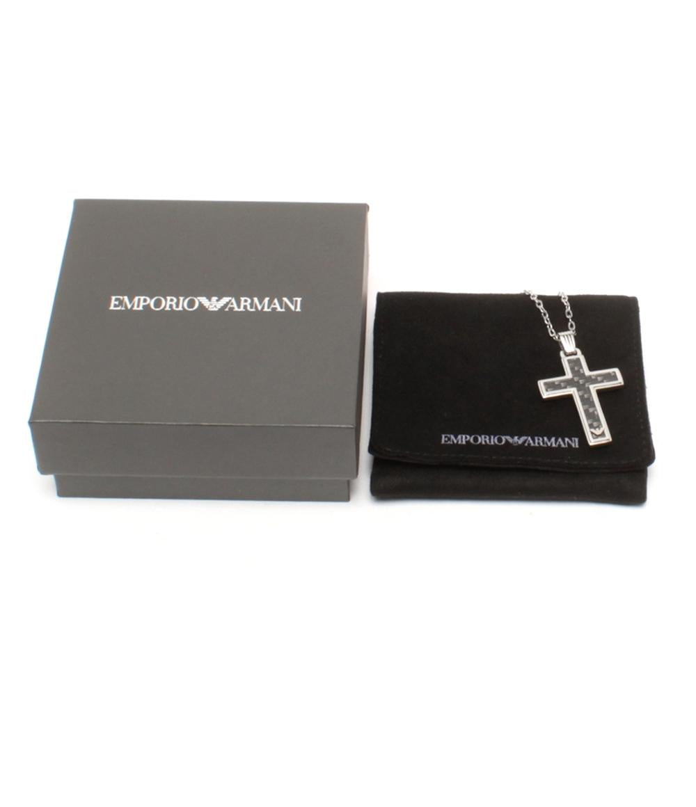 美品 Emporio Armani ネックレス カーボンクロス リバーシブル メンズ エンポリオ・アルマーニ