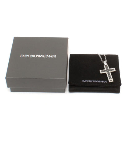 美品 Emporio Armani ネックレス カーボンクロス リバーシブル メンズ エンポリオ・アルマーニ