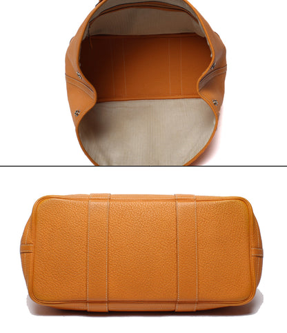 HERMES トートバッグ ハンドバッグ □P刻印 シルバー金具 ガーデンパーティPM 36 トリヨンクレマンス レディース エルメス