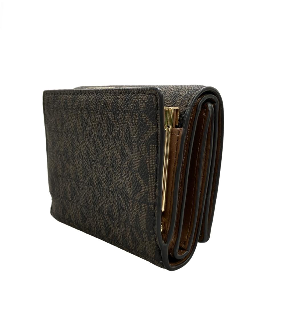 美品 MICHAEL KORS 三つ折り財布 MKシグネチャー レディース マイケルコース