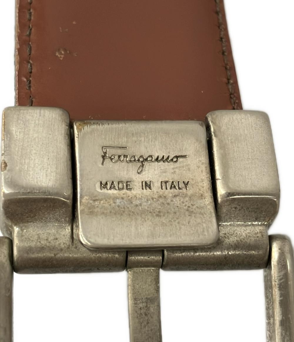 Salvatore Ferragamo ベルト シルバー ※ベルト革部社外品 サルヴァトーレ フェラガモ リバーシブル レザーベルト シルバー