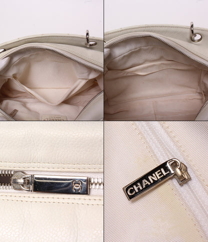 CHANEL チェーンショルダーバッグ ハンドバッグ キャビアスキン シルバー金具 肩掛け マトラッセ レディース