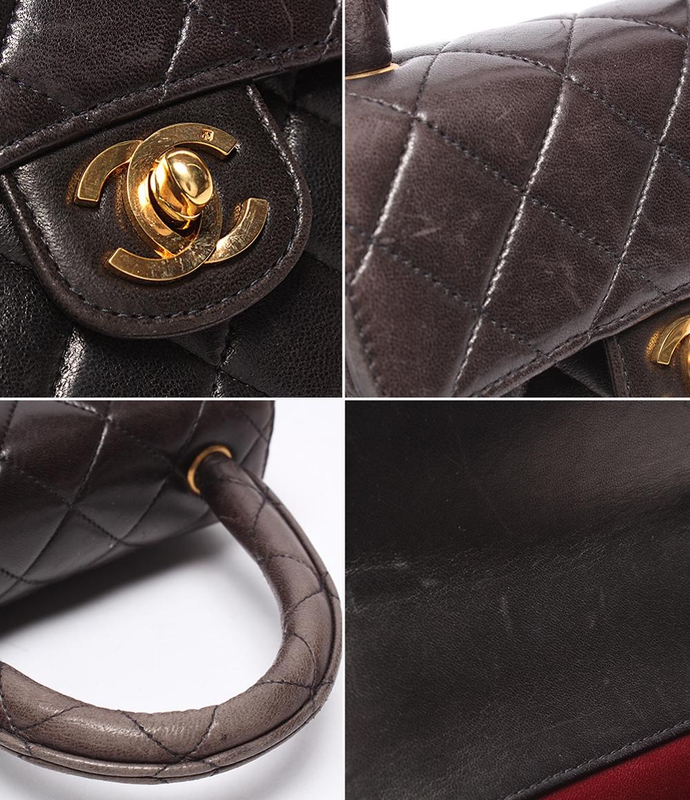 CHANEL ハンドバッグ 親子バッグ トップハンドル マトラッセ ゴールド金具 3番台 ラムスキン レディース シャネル