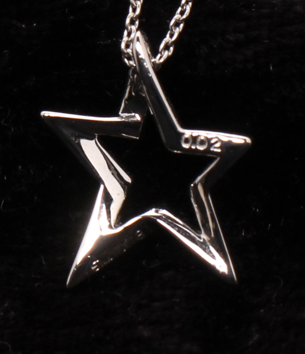 美品 STAR JEWELRY ネックレス K18 ダイヤ 0.02ct スターモチーフ