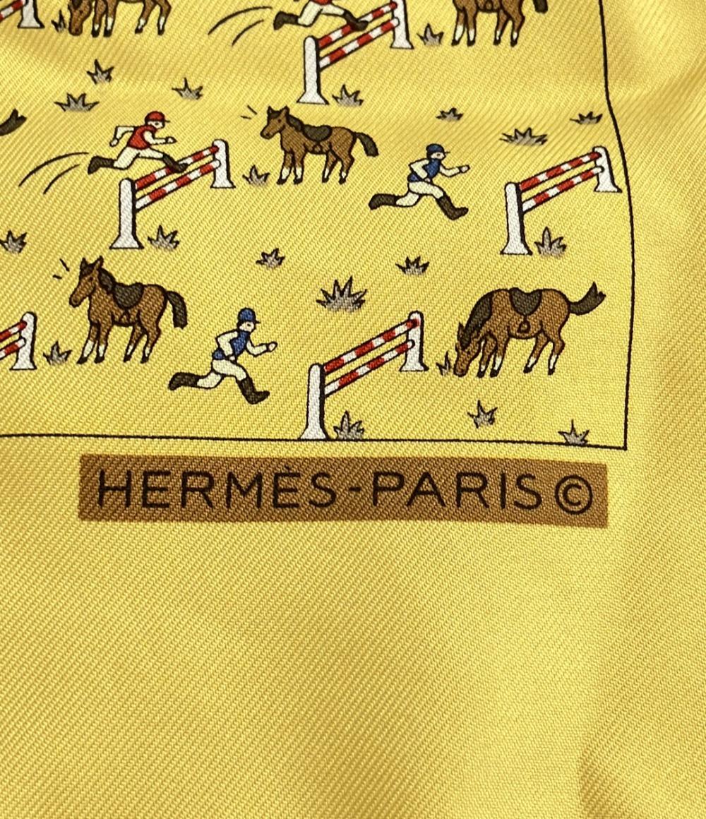 美品 エルメス スカーフ プチカレ シルク100% 馬と騎手 レディース HERMES