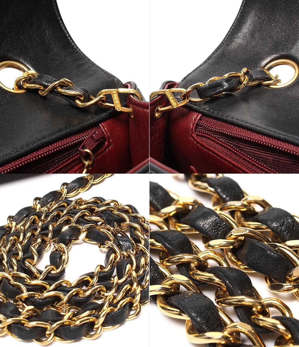 CHANEL チェーンショルダーバッグ ダイアナ ラムスキン 2番台 ゴールド金具 シングルフラップ シングルチェーン マトラッセ レディース シャネル