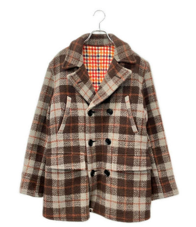 A BATHING APE チェック柄 ピーコート メンズ SIZE M アベイシングエイプ