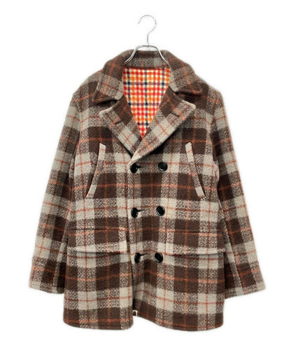 A BATHING APE チェック柄 ピーコート メンズ SIZE M アベイシングエイプ