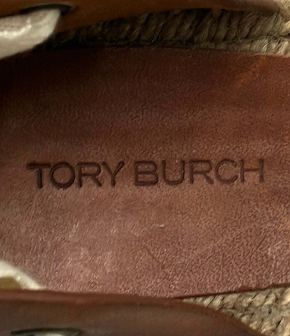 美品 Tory Burch レースアップサンダル ウェッジソール レディース SIZE 9 トリーバーチ