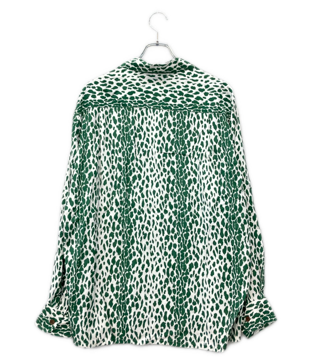 美品 WACKO MARIA 長袖 レオパード オープンカラー シャツ メンズ SIZE M ワコマリア