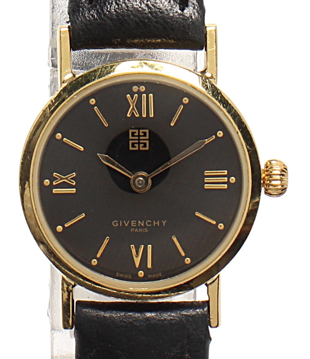 GIVENCHY 腕時計 K18 クオーツ ブラック レディース ジバンシィ