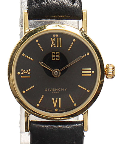 GIVENCHY 腕時計 K18 クオーツ ブラック レディース ジバンシィ