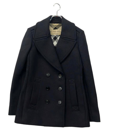 BURBERRY LONDON ピーコート ダブルブレスト 裏地バーバリーチェック ミドル丈 レディース SIZE 38 (S) バーバリーロンドン