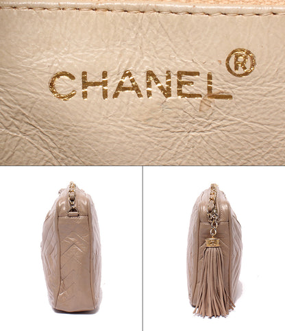 CHANEL チェーンショルダーバッグ Vステッチ肩掛け 斜め掛け ゴールド金具 0番台 ココマーク フリンジ レディース シャネル
