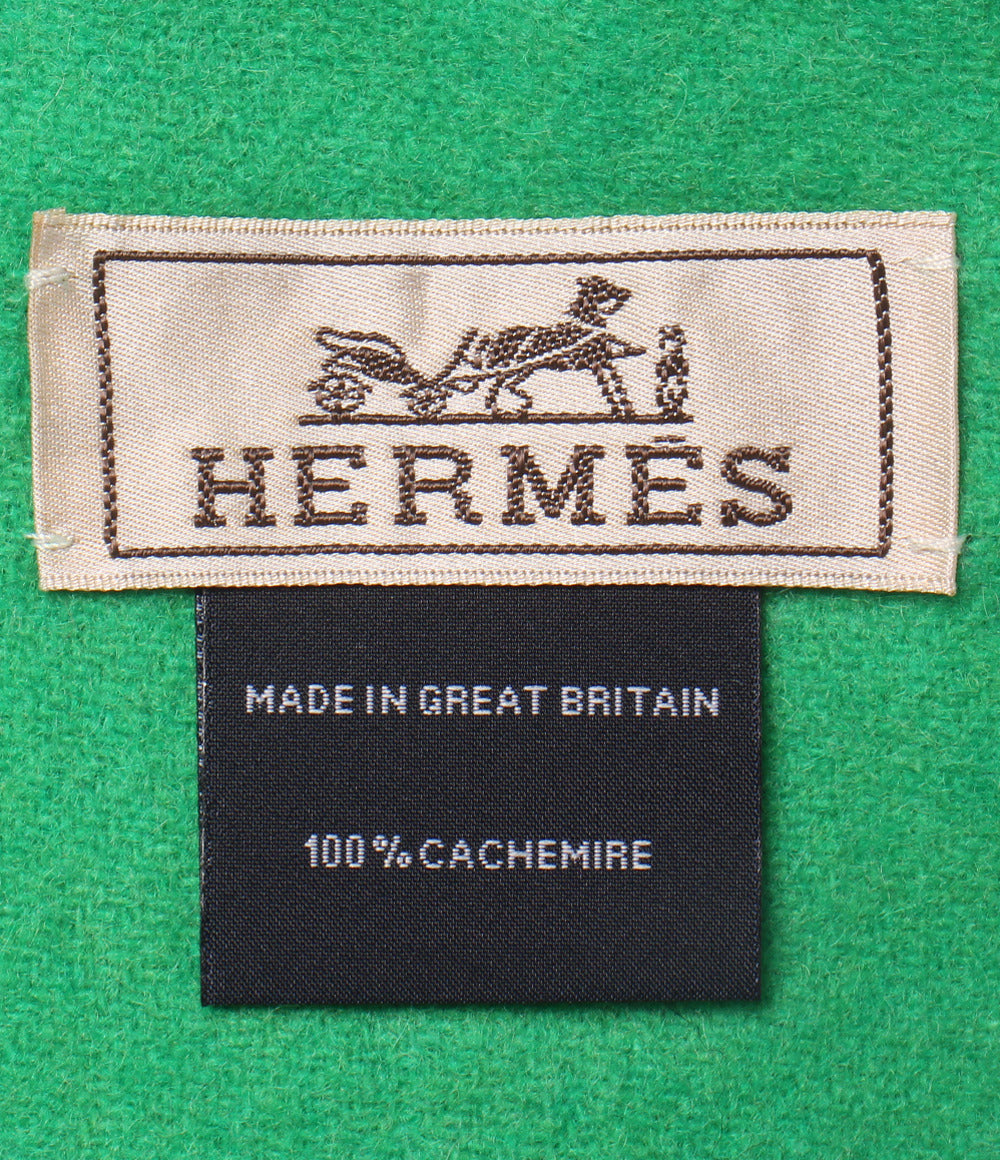 美品 HERMES マフラー カシミア100% Hエコセ レクトヴェルソ メンズ レディース エルメス
