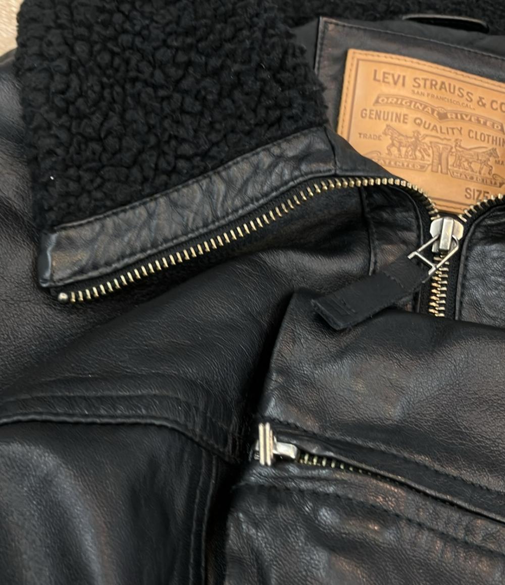 Levi's レザージャケット ブルゾン 裏地キルティング ポリエステル ラムレザー ボア CRUZ LEATHER SHERPA JACKET A8564-0000 メンズ SIZE XL