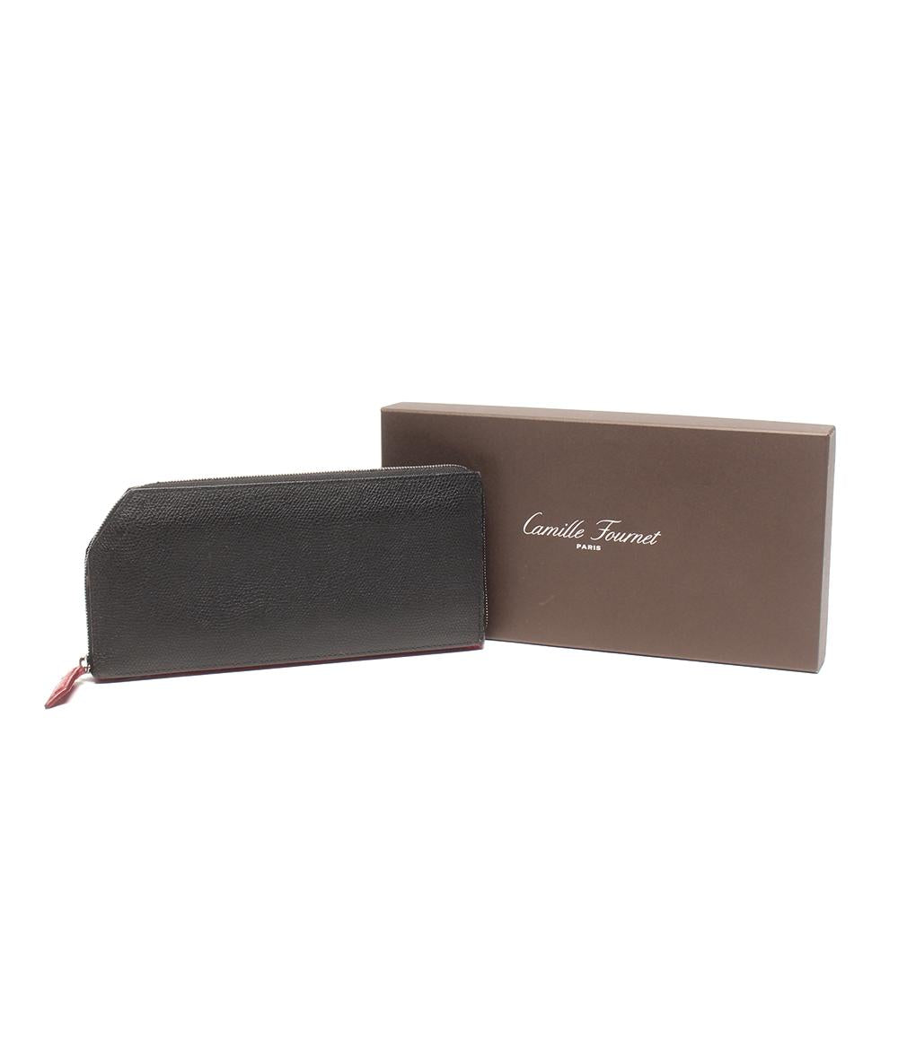 S*o様 Camille Fournet バーガンディ 長財布 Camille Fournet ラウンドファスナー長財布 メンズ カミーユフォルネ