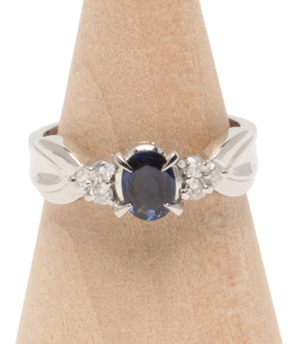 美品 リング 指輪 Pt900 サファイア 0.55ct ダイヤ 0.14ct レディース SIZE 10号