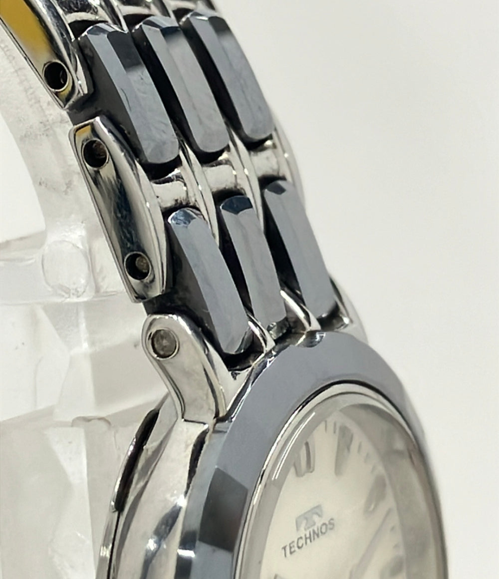 TECHNOS 腕時計 クオーツ アイボリー レディース テクノス