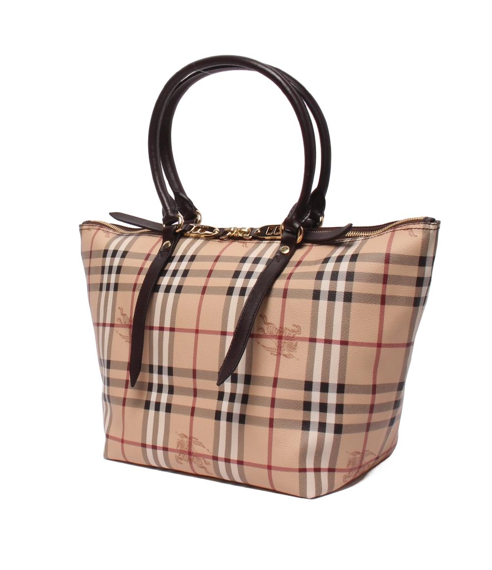 美品 BURBERRY ハンドバッグ トートバッグ ヘイマーケット レディース バーバリー