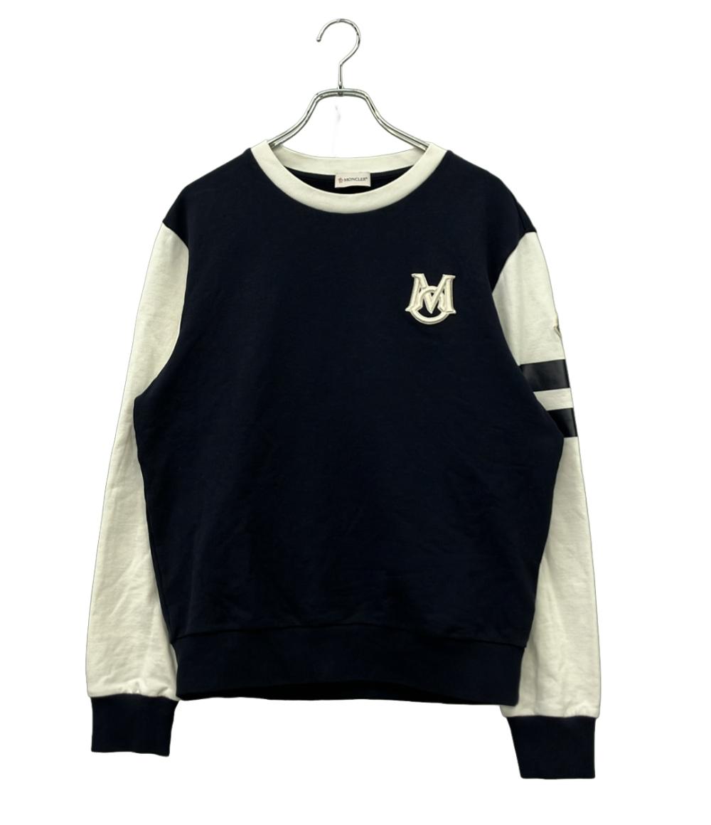 MONCLER スウェット ロゴ ネイビー×ホワイト I10918G00003 メンズ SIZE M モンクレール