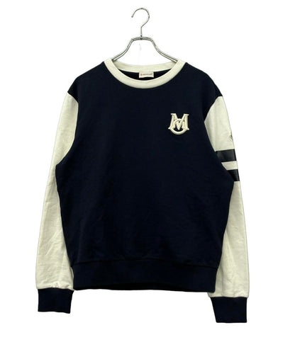MONCLER スウェット ロゴ ネイビー×ホワイト I10918G00003 メンズ SIZE M モンクレール