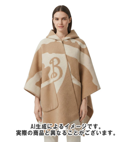 美品 BURBERRY コート ウール ケープ フード タグ付き キャメル 8079139 レディース SIZE 176 x 120cm バーバリー
