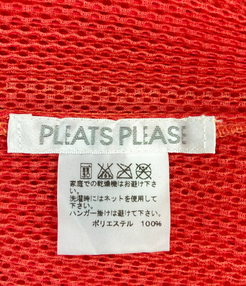 美品 PLEATS PLEASE 半袖シャツ タタミメッシュ カラーブロック PP61-F0262 レディース プリーツプリーズ