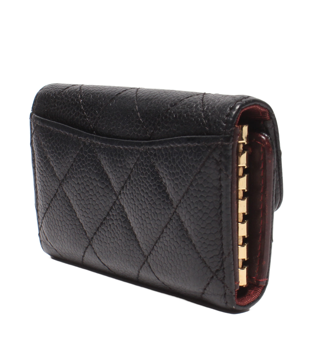 CHANEL ６連キーケース ゴールド金具 マトラッセ キャビアスキン 18番台 レディース シャネル