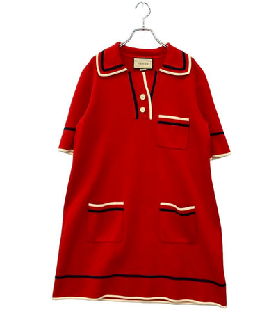 GUCCI 半袖ワンピース ポロ ファインコットン 661678 XKBSK レディース SIZE L グッチ