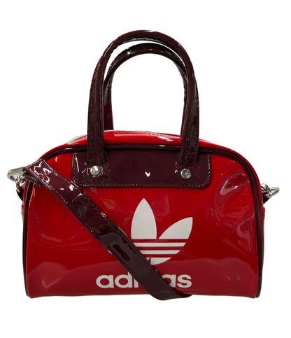 美品 adidas ハンドバッグ ショルダーバッグ 2WAY 斜め掛け エナメル レディース アディダス