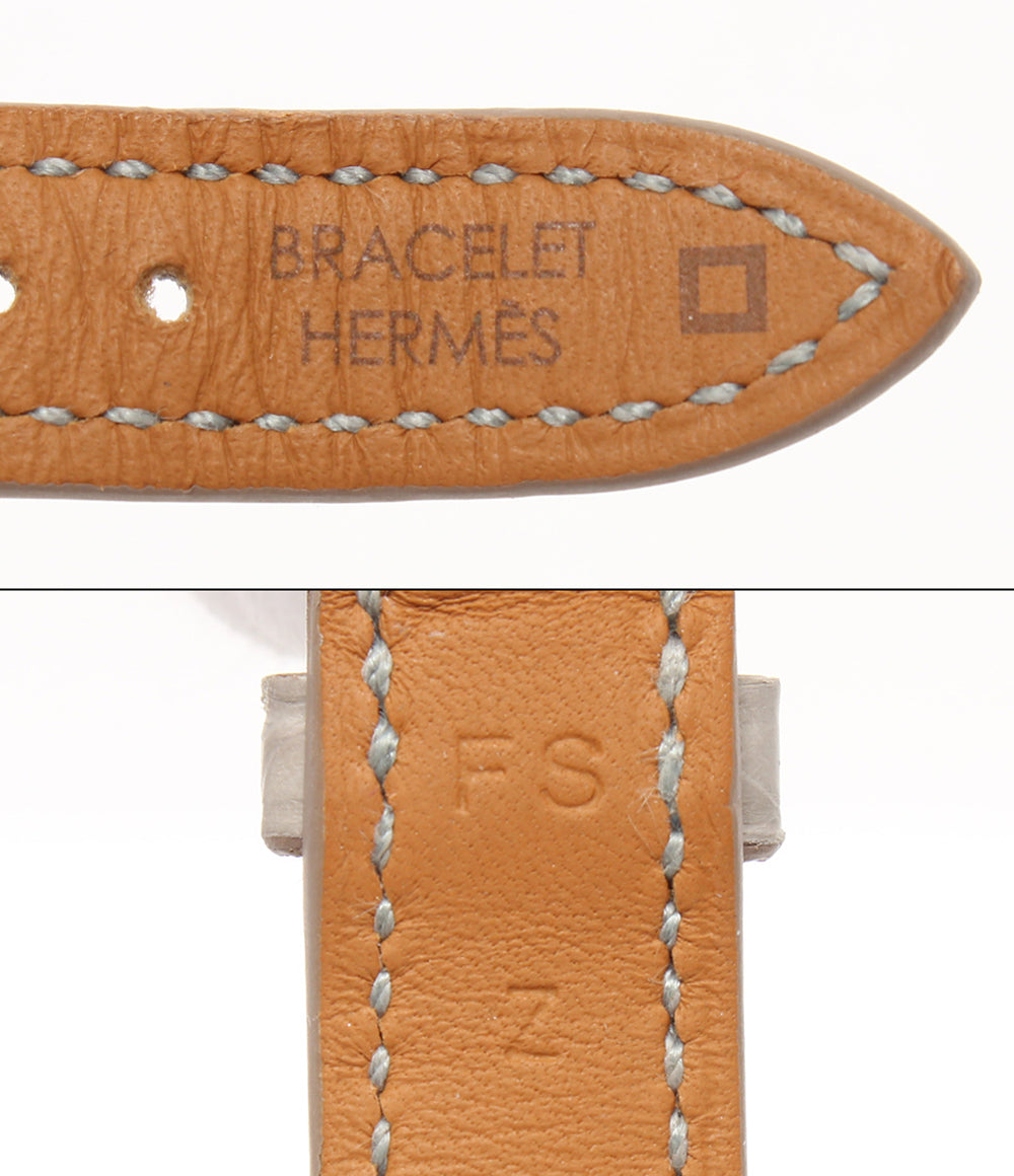 HERMES 腕時計 ドゥブルトゥール アリゲーターマット ケープコッド クオーツ シルバー CC1.210c レディース エルメス